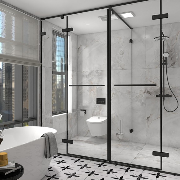 Shower Enclosure: T Shape