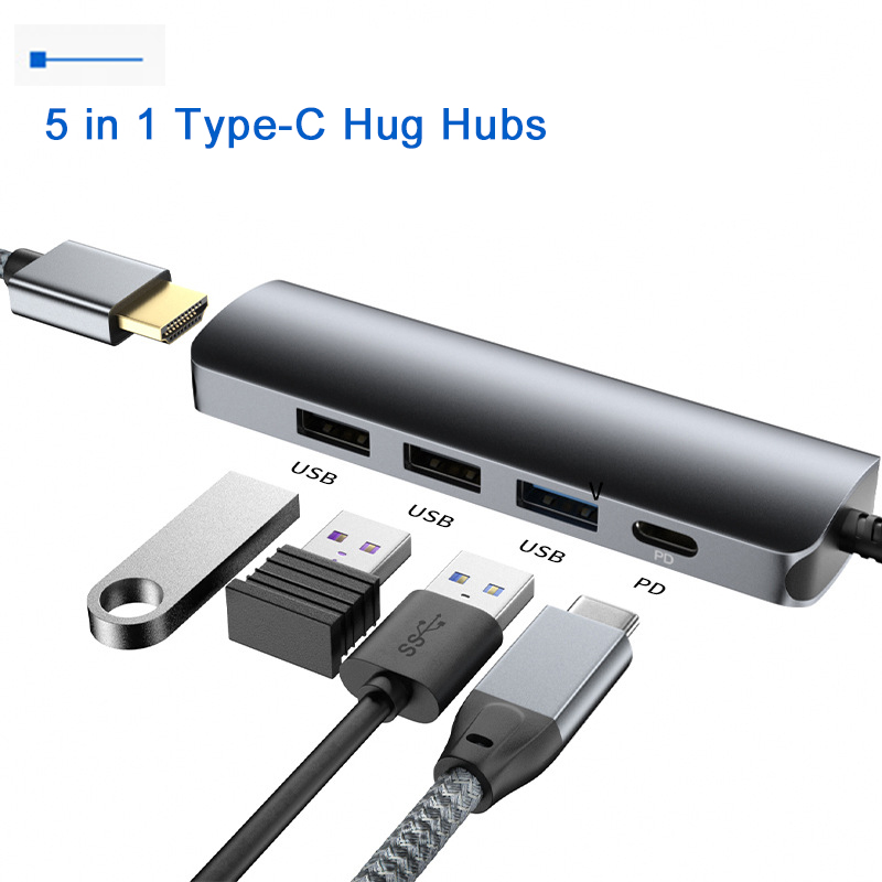 5 in 1 Type-C hub hdmi docking station converter Type-c docking station usb