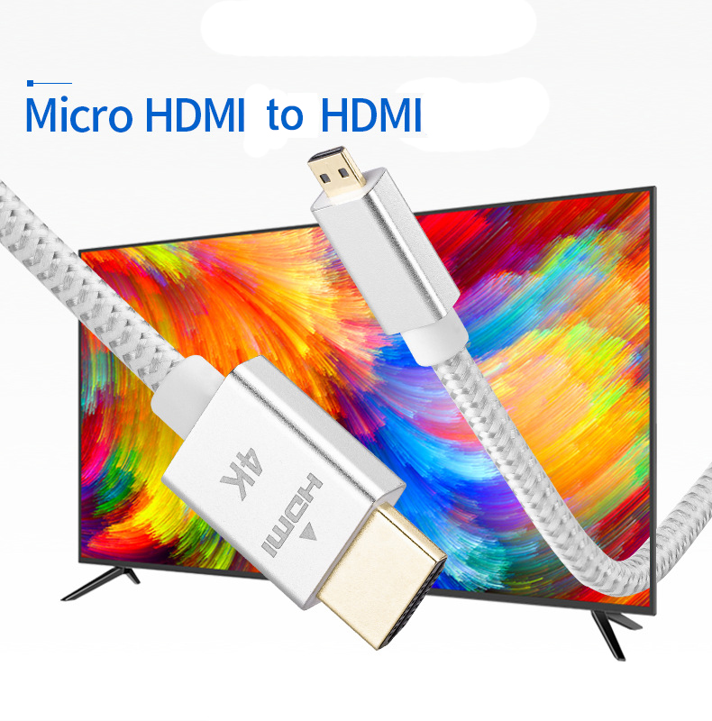 Custom hdmi cable micoHDMI to HDMI high-definition cable 4K@60Hz computer projection cable