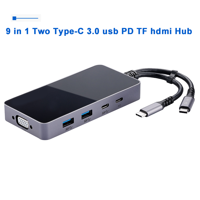9 in 1 usb PD TF docking station hdmi type-c RJ45 3.5mm Audio