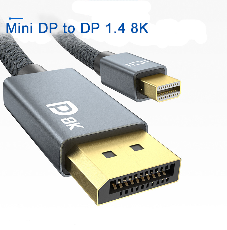 Thunderbolt 2 interface mini displayport data cable miniDP to DP cable version 1.4 8K HD adapter cable