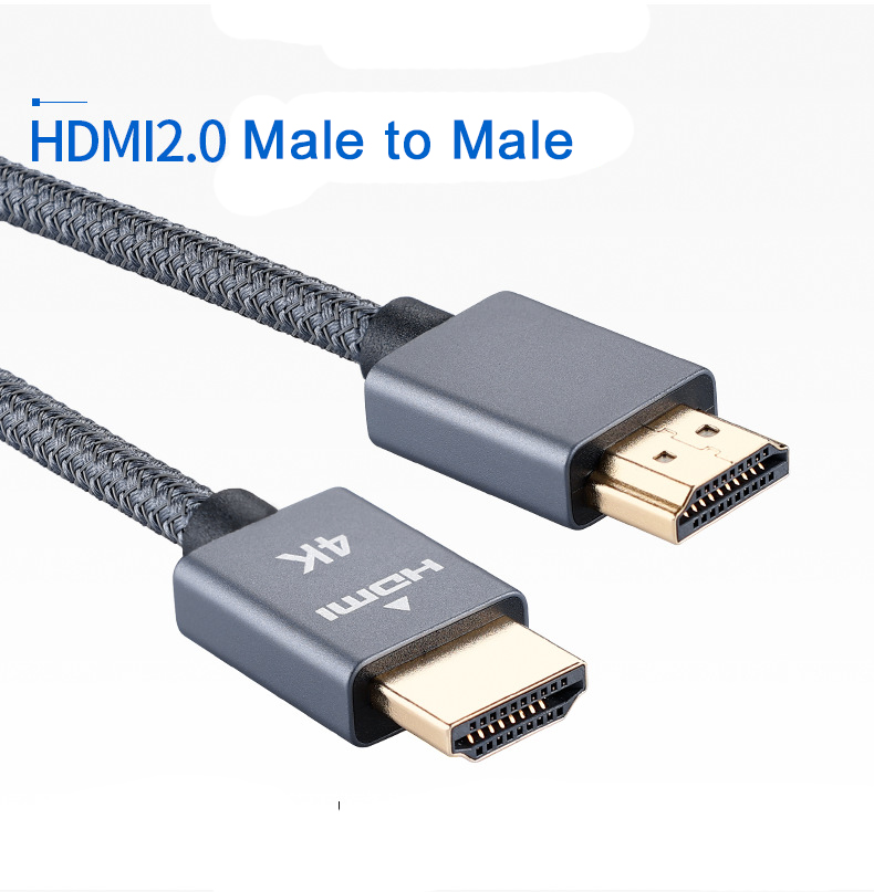 2.0 linha de alta definição hdmi cabo de transferência de extensão de alta definição 4K escudo de alumínio trançado cobre puro 1,5 m linha hdmi