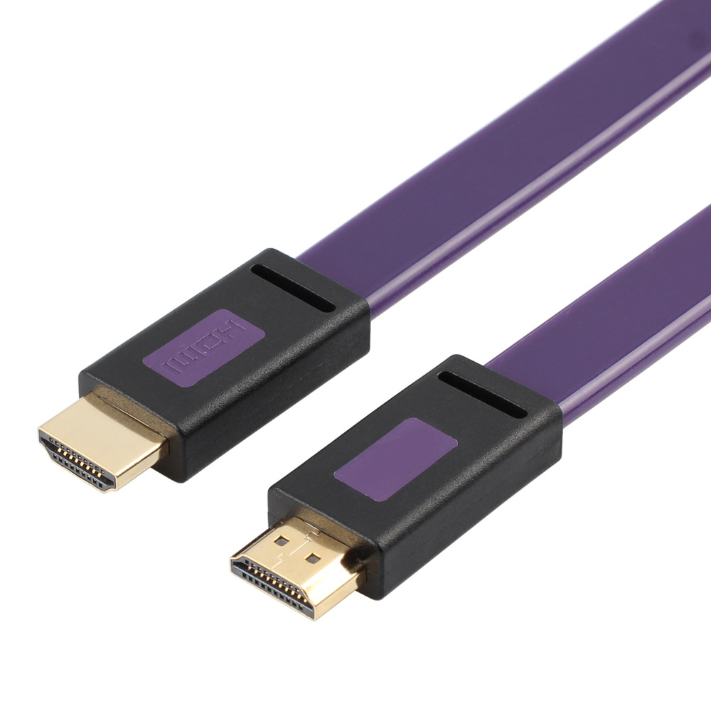 HDMI2.0 high-definition line 4K@60Hz transparent purple flat line gold-plated pure copper spot computer TV connection hdmi line