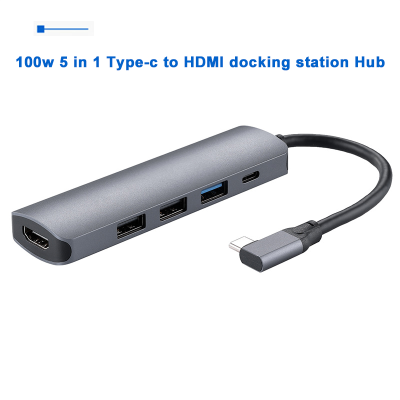 5 in 1 100W high-speed Type-C docking station USB expander 3.0 Hub docking HDMI PD splitter
