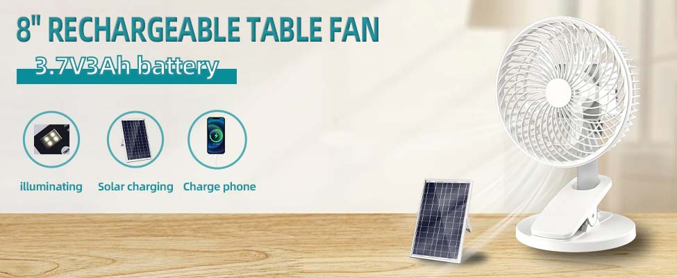 8 inch rechargeable clip fan