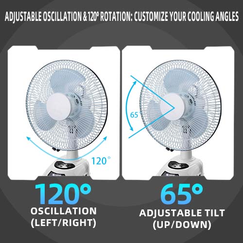 Rechargeable Table Fan Adjustable&Oscillation