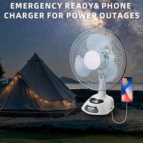Emergency Rechargeable Table Fan