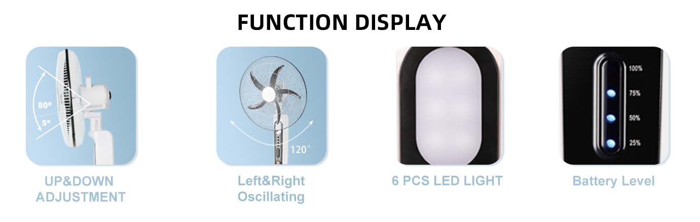 Rechargeable stand fan 18 inch