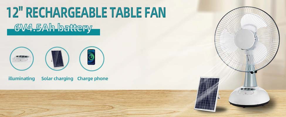 12inch rechargeable table fan