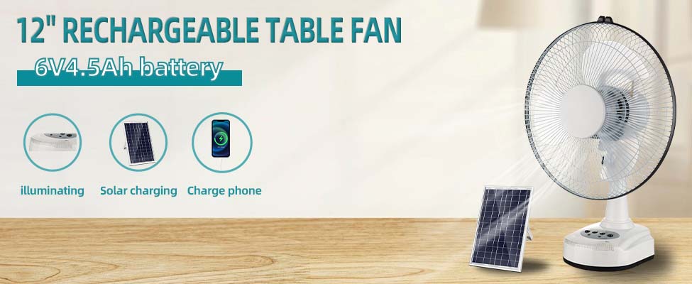 12inch rechargeable table fan