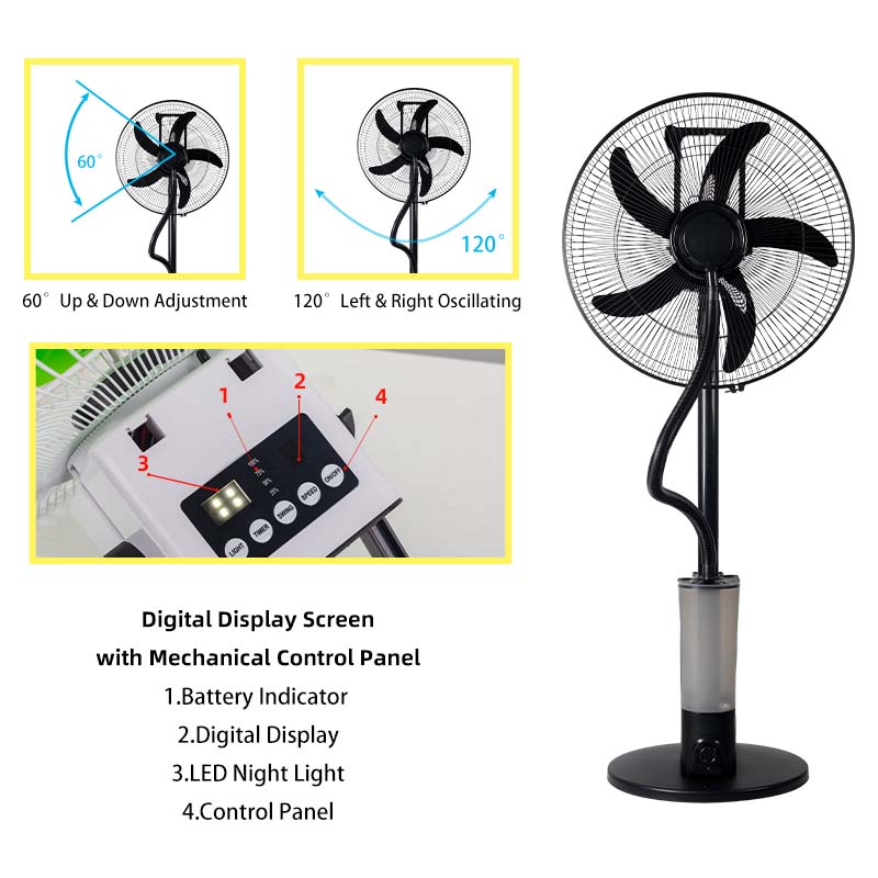 rechargeable mist fan oscillating