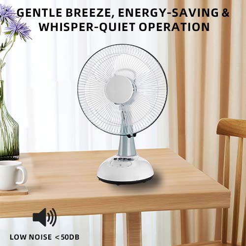 rechargeable table fan gentle breeze, energy-saving and whisper-quiet operation