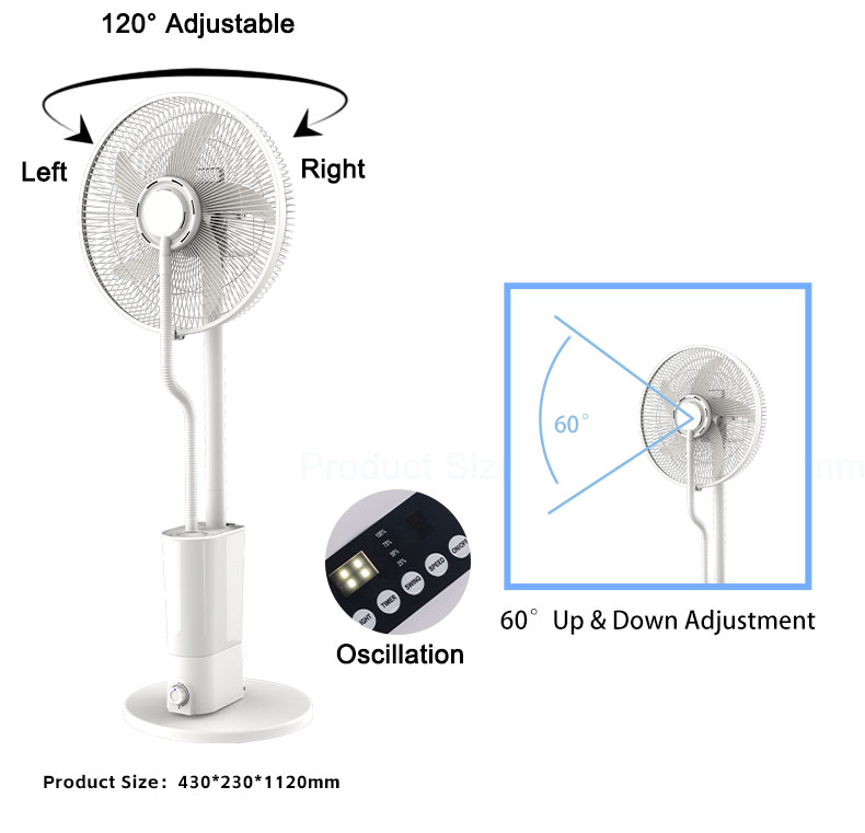 rechargeable mist fan oscillating