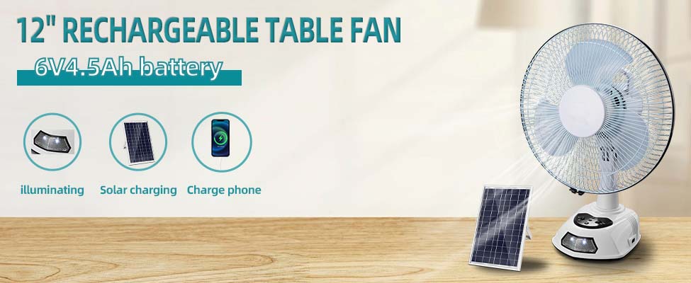 12 Inch Rechargeable Table Fan