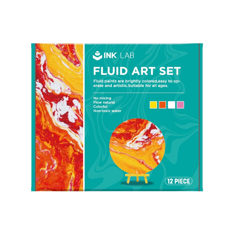 Acrylic Pouring Paint Set Yellow Series, 4 Colours Pre Mixed High Flow Acrylic Paint, 2 Oz/Bottle