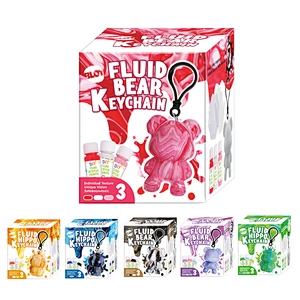 DIY Painting Fluid Bear Kit for Keychain, Multicolor Mix Paint Design