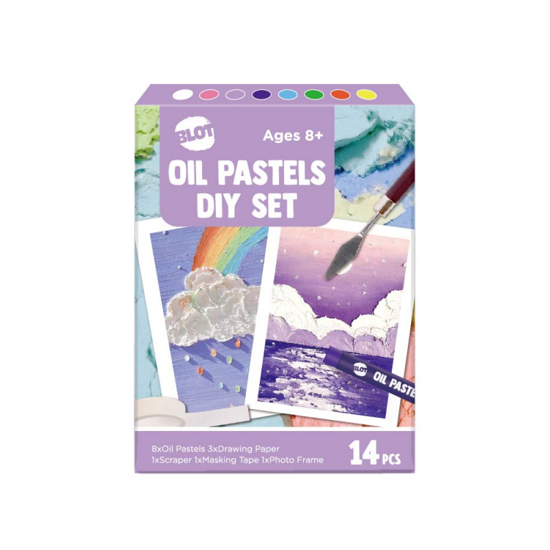Ölpastellkreiden-Set mit 14 Stück, weiche Ölpastellkreiden für die Kunstmalerei, Lila