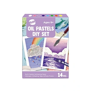 Ölpastellkreiden-Set mit 14 Stück, weiche Ölpastellkreiden für die Kunstmalerei, Lila