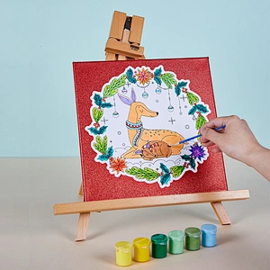 Lona estirada preimpresa con lámpara, juego de arte de pintura, Navidad