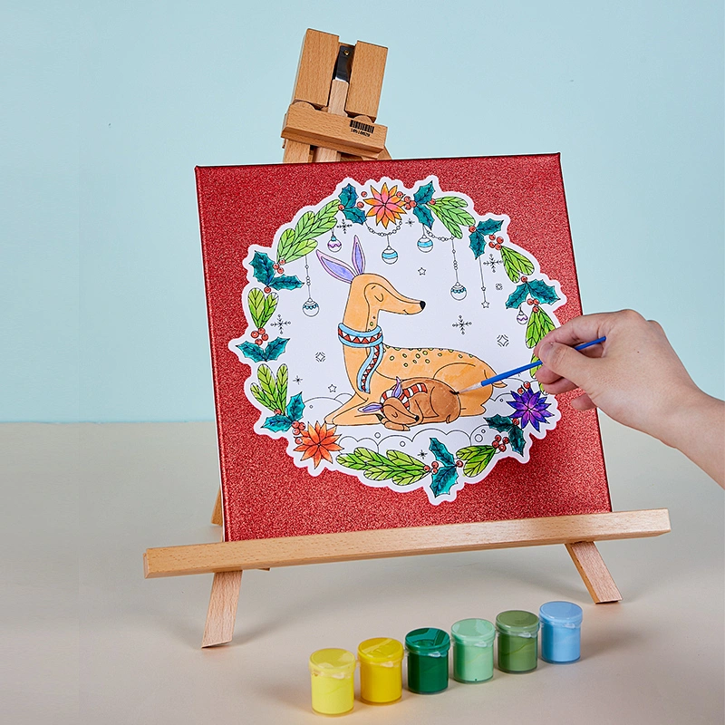 Lona estirada preimpresa con lámpara, juego de arte de pintura, Navidad