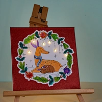 Kanvas Peregangan Pra-Cetak dengan Lampu, Set Seni Lukis, Natal