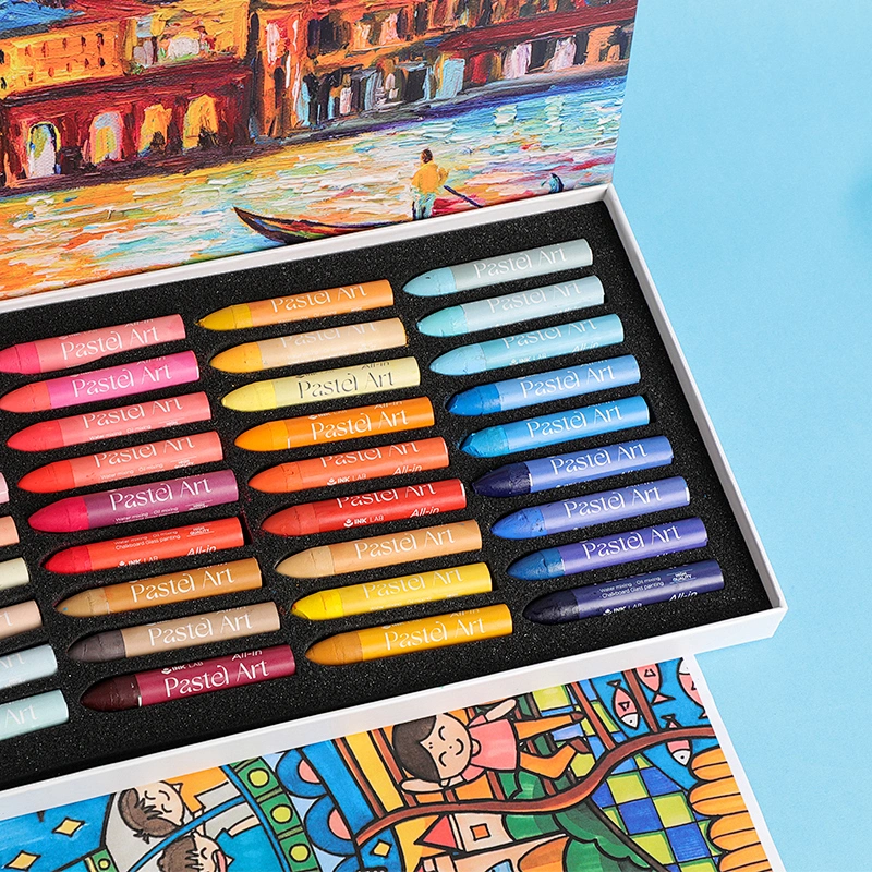 Soild Oil Pastels Set, 36 Assorted Colors, Basic Color/Macaron Color
