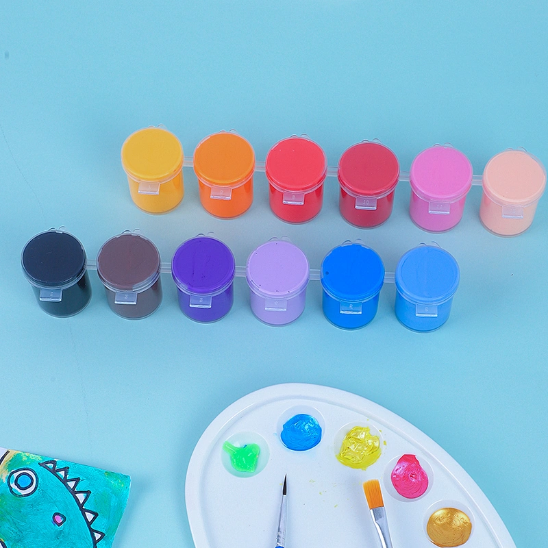 Juego de botes de pintura acrílica, 13ML, 18PCS, Mini recipiente de almacenamiento de pintura acrílica con tapa