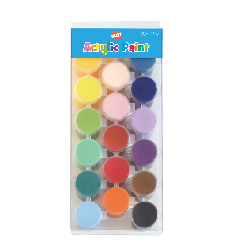 Juego de botes de pintura acrílica, 13ML, 18PCS, Mini recipiente de almacenamiento de pintura acrílica con tapa