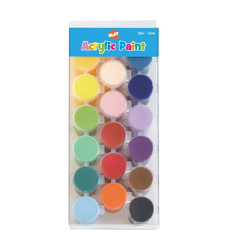 Juego de botes de pintura acrílica, 13ML, 18PCS, Mini recipiente de almacenamiento de pintura acrílica con tapa