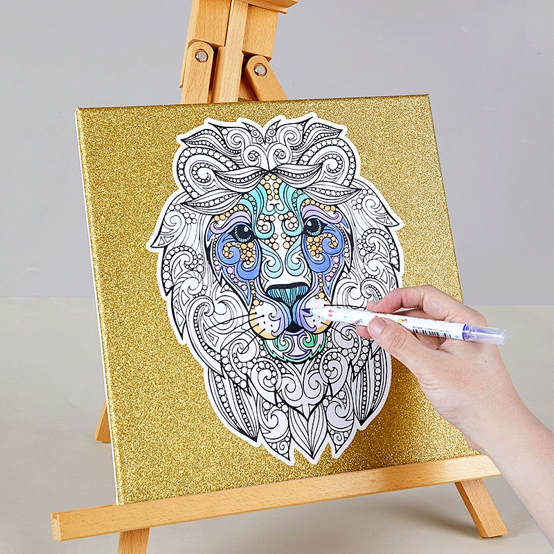 Lienzo estirado preimpreso para pintar, león