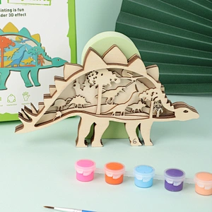 Set Lukis Multi Lapis, 6 Lapis Kayu, 12 Cat Warna, 2 Kuas, 1 GlueFlower