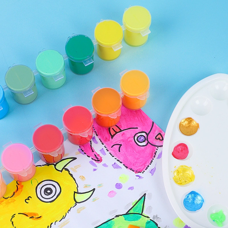 Juego de botes de pintura acrílica, 13ML, 18PCS, Mini recipiente de almacenamiento de pintura acrílica con tapa