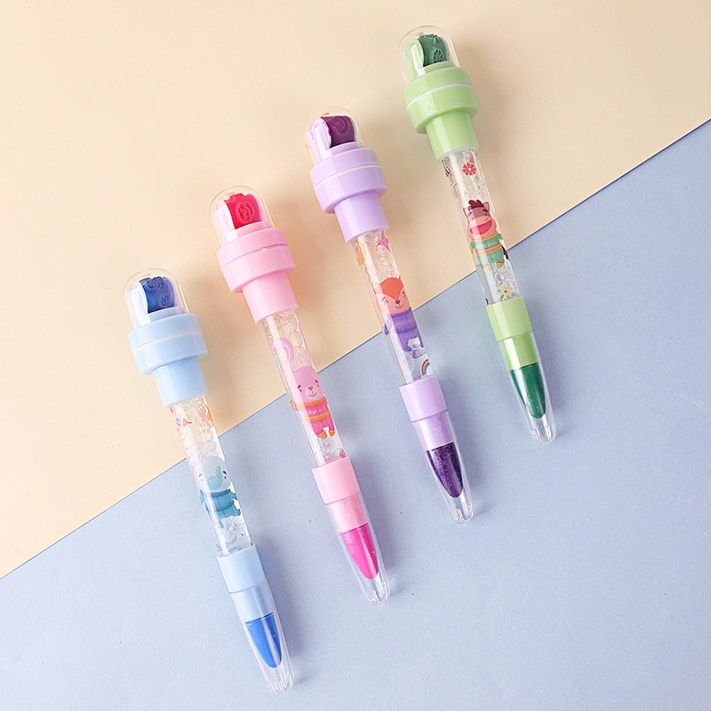Crayons for Kids, Blow Bubble, Roller Seal, Flat Seal, Replaceable Crayon Head