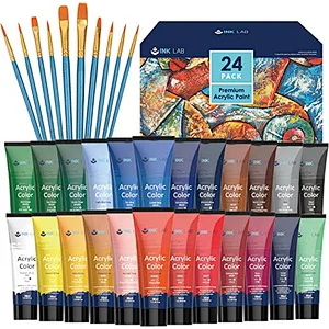 Acrylfarben-Set, 36 Farben, Acrylfarben in Tuben, ungiftig, 60 ml/Tube, reichhaltiges Pigment