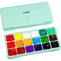 HIMI Gouache Paint Kit 24 Warna Cerah Tidak Beracun Cat Jelly Desain Cangkir dengan Kuas Cat Palet Portabel kaya Pigmen 30 Ml/Cup