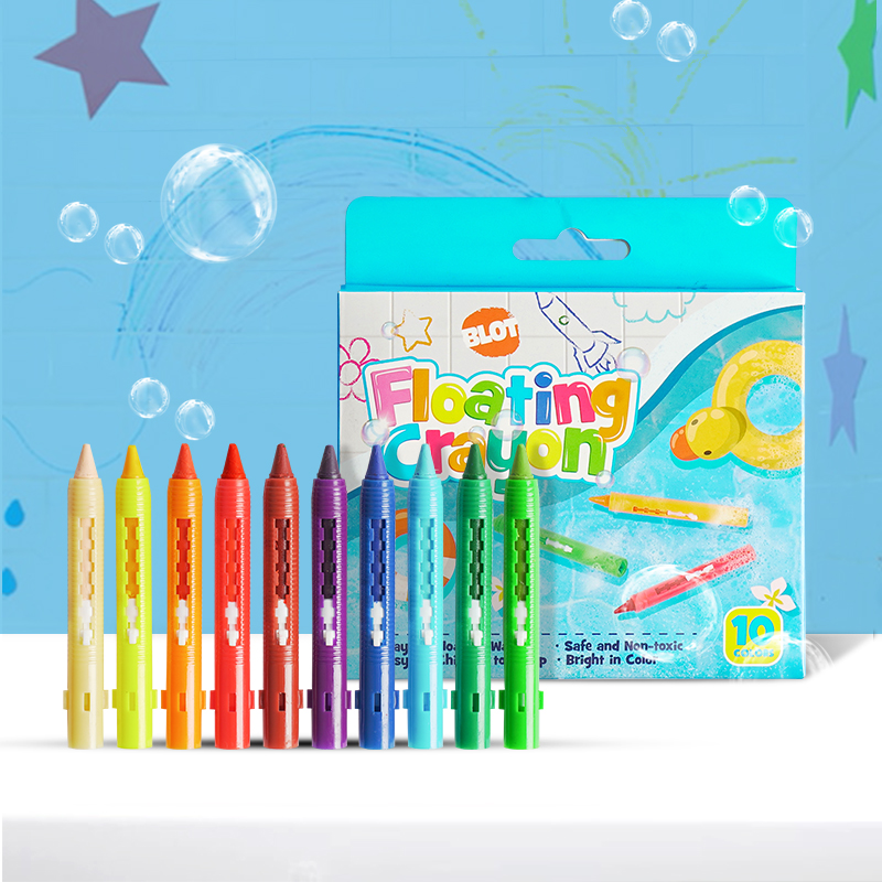 Crayones para bañera, juego de 10 colores, flotan en el agua, no tóxicos, seguros para niños