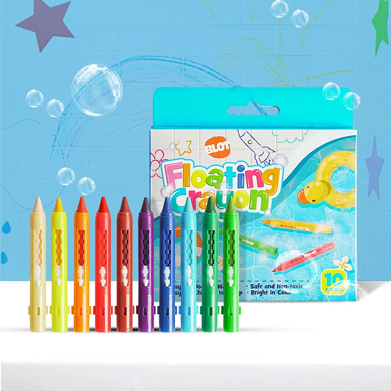 Crayones para bañera, juego de 10 colores, flotan en el agua, no tóxicos, seguros para niños