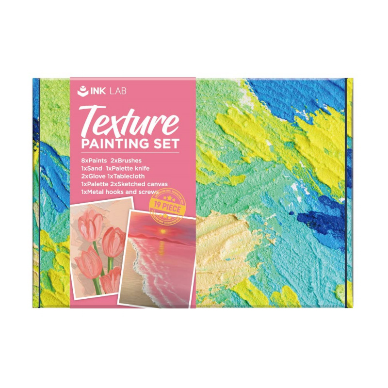 Acrylic Texture Paint Set 8 Colours Acrylic Paints in Tubes Non Toxic, Painting on Canvas, 60ml/Tube