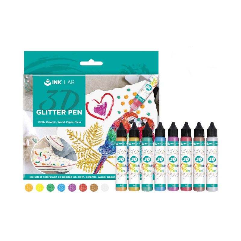 Cat Kain 3D, 8 Warna Mutiara, Botol 30ml