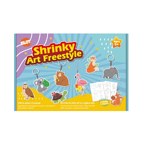 Heat Shrink Plastic Sheet Kit for Keychains, Shrinky Dinks, Include 6 PCS Shrink Film Papers