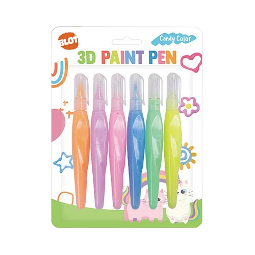 3D Fabric Paint, 6 Fluoresence Colors, for T-Shirt, Textiles, Canvas, Wood