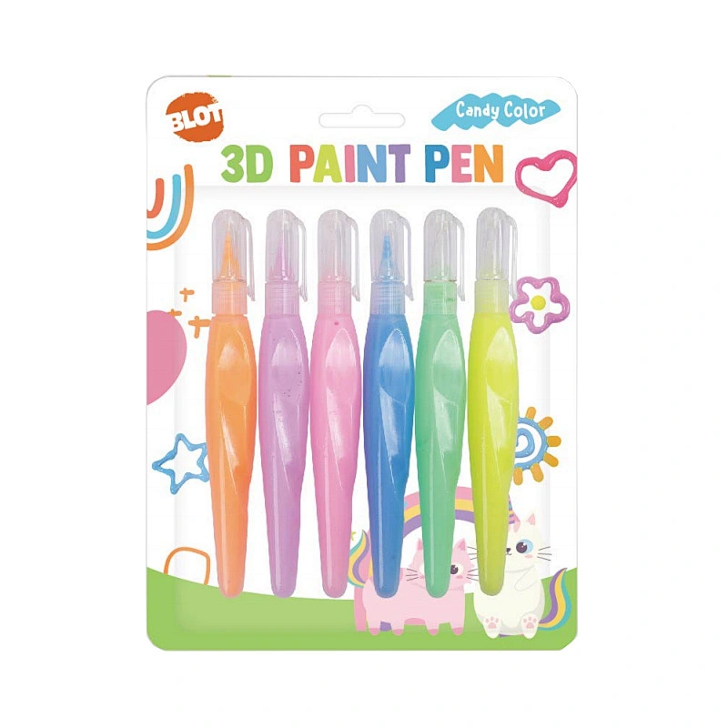 3D Fabric Paint, 6 Fluoresence Colors, for T-Shirt, Textiles, Canvas, Wood