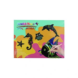 Sea Animals Rainbow Scratch Art for Kids, Perfect for Doodling, Drawing & Sketching