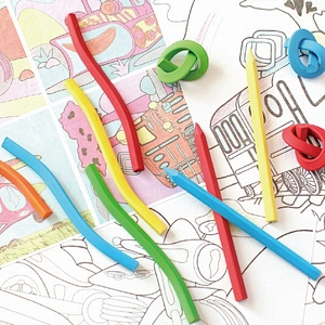 Flexibles Buntstiftset für Kinder, dreieckiger Schaft, 6 Farben