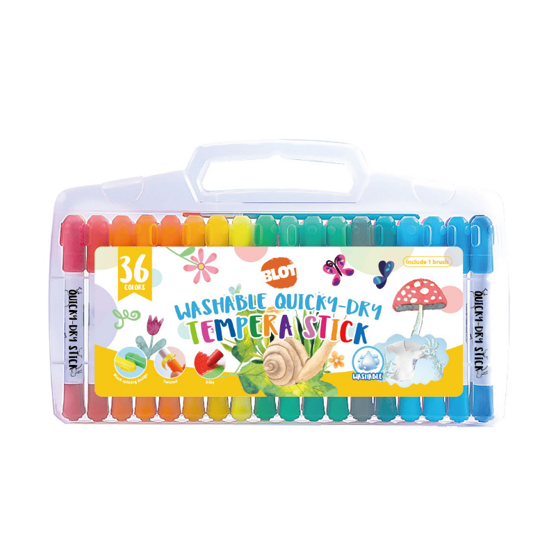 Tempera Paint Sticks, 36 Colors, Washable, Quick Drying & No Mess Paint Sticks for Kids