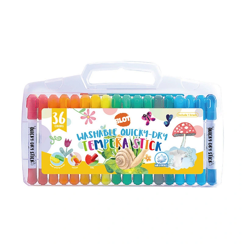 Tempera Paint Sticks, 36 Colors, Washable, Quick Drying & No Mess Paint Sticks for Kids