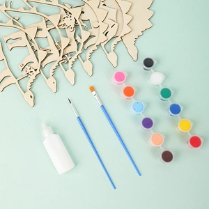 Set Lukis Multi Lapis, 6 Lapis Kayu, 12 Cat Warna, 2 Kuas, 1 GlueFlower