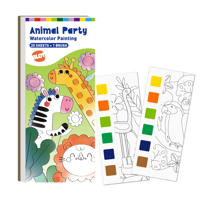 Taschen-Aquarell-Malbuch, 20 Blatt tragbares Taschen-Aquarellbuch mit Farben und 1 Pinsel