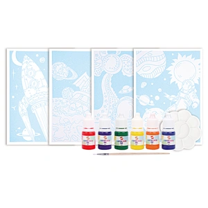 Universe Watercolor Ink Set, Contains 6 Vibrant Colors(5ml), 1 Brushes, 1 Palette, 4 Sheets