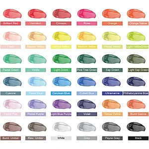 Acrylic Paint Set, 36 Colours Acrylic Paints in Tubes Non Toxic, 60ml/Tube, Rich Pigment